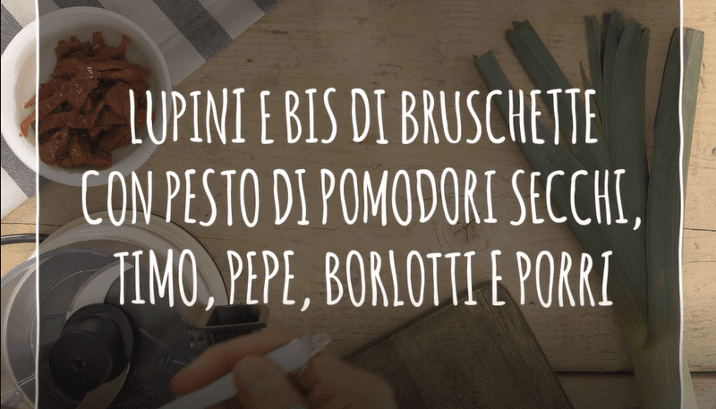 Bis di bruschette con lupini