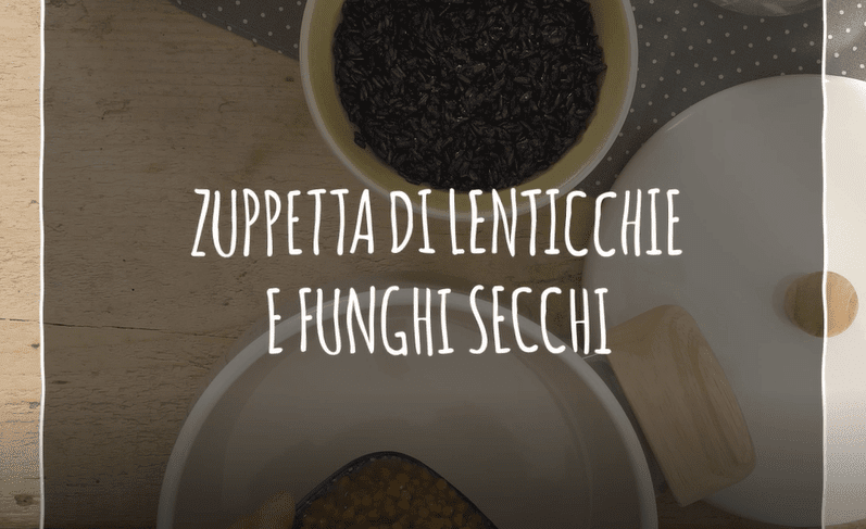 Zuppetta di lenticchie e funghi secchi