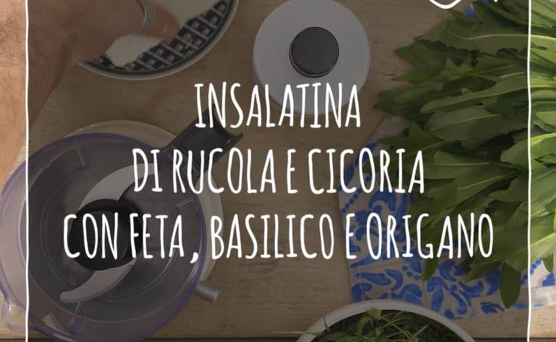 Insalatina di rucola e cicoria con crema di feta