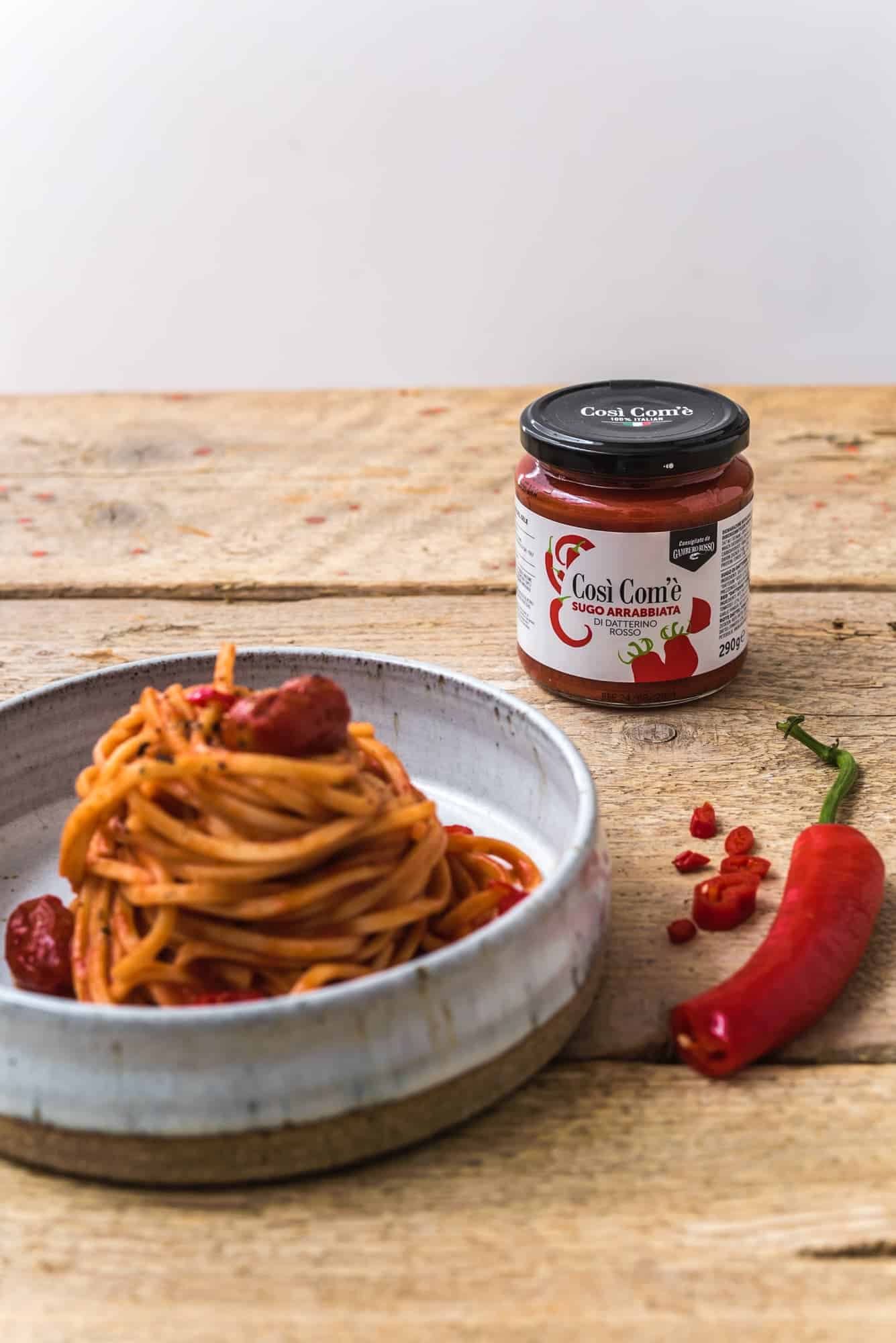 Tagliolini fatti in casa con sugo all’arrabbiata